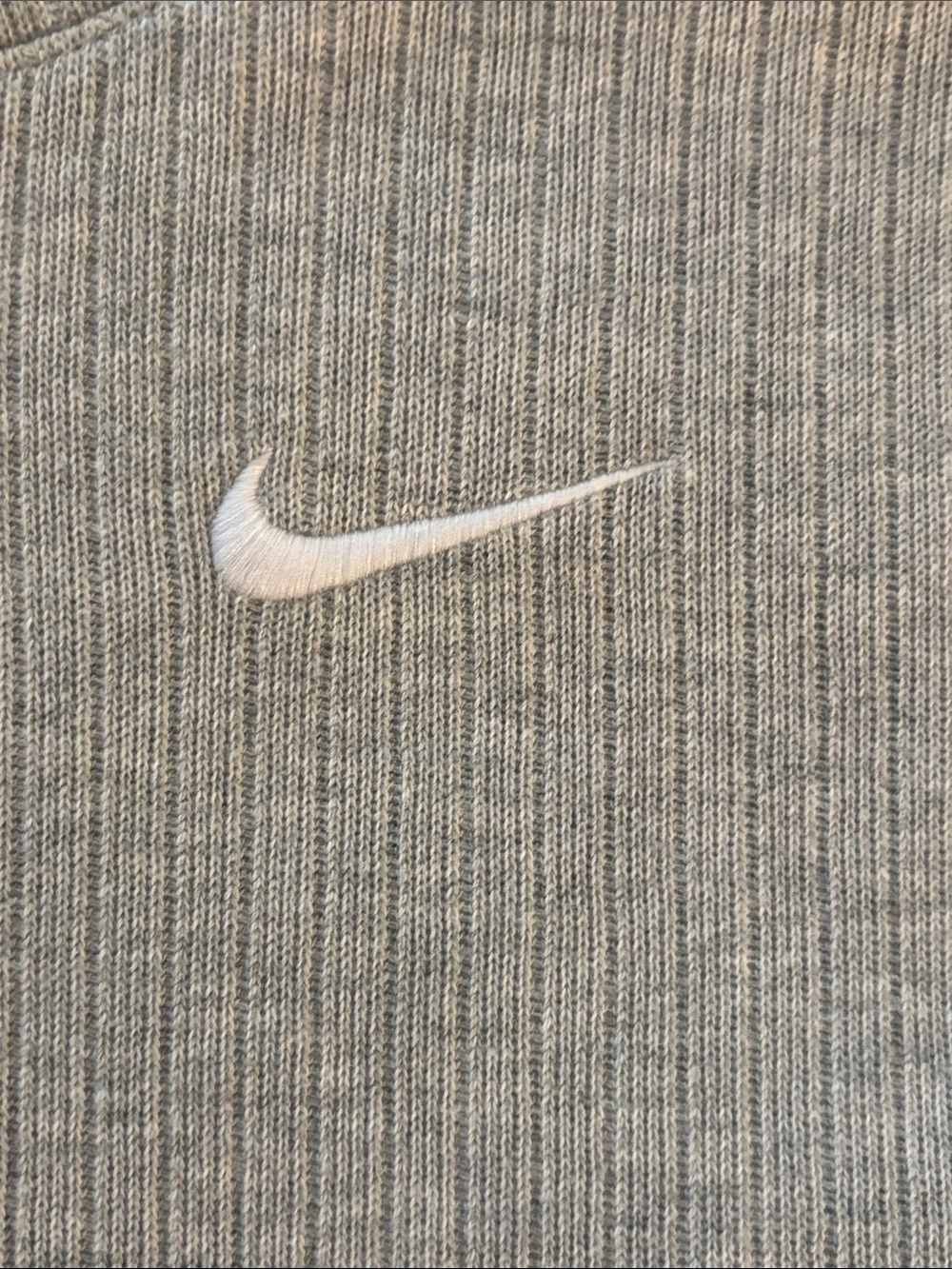Nike Gray Ribbed Cropped Athletic Sweatshirt - Picture 6 of 8